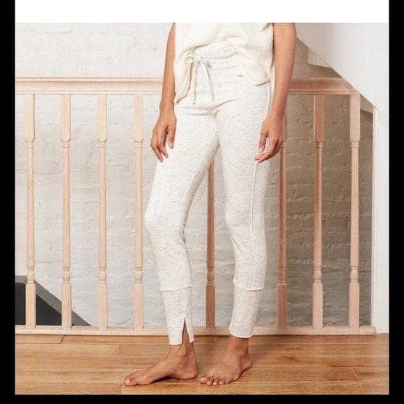 A New Day NWT Women's M Heather Cream Drawstring High-Waist Lounge Leggings - Picture 1 of 7